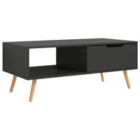 The Living Store Salontafel - Spaanplaat - 100 x 49.5 x 43cm - Grijs - thumbnail