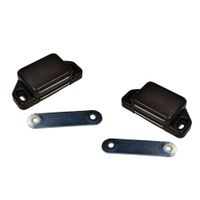 2x stuks magneetsnapper / magneetsnappers met metalen sluitplaat bruin 6 x 5,4 x 2,6 cm   -