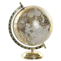 Decoratie wereldbol/globe goud op metalen voet 20 x 28 cm   - - thumbnail