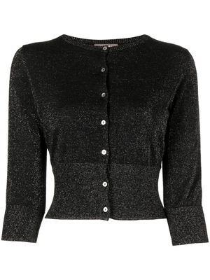 N.Peal cardigan en maille pailletée - Noir