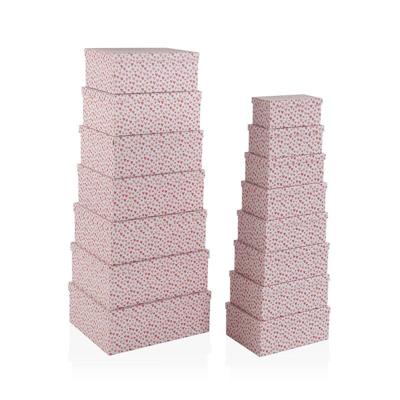 Set decoratieve dozen Versa Amore Rood Karton Hartjes (15 Onderdelen)