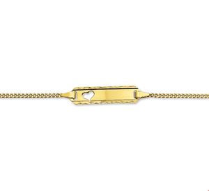 TFT Graveerarmband Goud Hart Gourmet Plaat 5,0 mm 11 - 13cm 13 cm