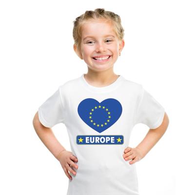 Europa Supporters t-shirt - kinderen - hartjes vlag - wit - korte mouwen - sport - kleding Europa Supporters t-shirt - kinderen - hartjes vlag - wit - korte mouwen - sport - kleding