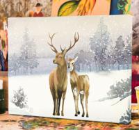 Canvas schilderij herten Familie herten