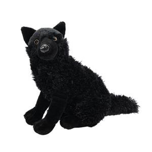 Knuffeldier Wolf - zachte pluche stof - zwart - kwaliteit knuffels - 26 cm   -