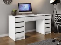 Bureau ADARAS 9 lades wit/hoogglans wit