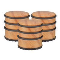 Set van 3x stuks bamboe en matelen deurstopper 7 cm binnen/buitendeuren - thumbnail