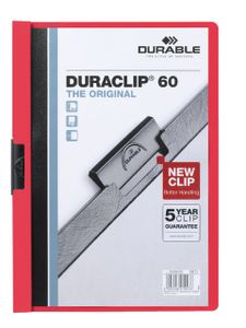 Durable Duraclip 60 stofklepmap PVC Rood, Transparant
