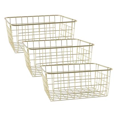 Svenska Living Draadmand - 5x stuks - goudkleurig - 28 x 22 x 13 cm - opbergmand Svenska Living Draadmand - 5x stuks - goudkleurig - 28 x 22 x 13 cm - opbergmand