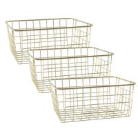 Svenska Living Draadmand - 5x stuks - goudkleurig - 28 x 22 x 13 cm - opbergmand