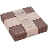 Home & Styling Onderzetterset kunstleer 4-delig 10x10cm