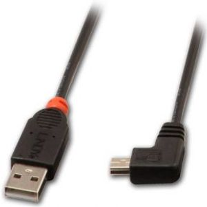 Lindy 31971 USB A <> Mini-USB B 1m met haakse connector
