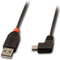 Lindy 31971 USB A <> Mini-USB B 1m met haakse connector