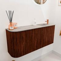 Toiletmeubel Mondiaz Joya Dlux | 91.6 cm | Meubelkleur Ruby | Faye wastafel Glace Wasbak Rechts | 1 kraangat