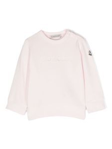 Moncler Enfant sweat à logo brodé - Rose