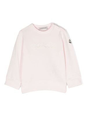 Moncler Enfant sweat à logo brodé - Rose