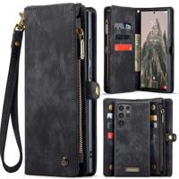 Caseme Samsung Galaxy S25 Ultra hoes - Vintage 2 in 1 portemonnee - Zwart