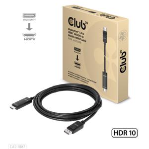 club3D CAC-1087 DisplayPort-kabel DisplayPort / HDMI Aansluitkabel DisplayPort-stekker, HDMI-A-stekker 3.00 m Zwart