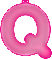 Roze opblaasbare letter Q - thumbnail