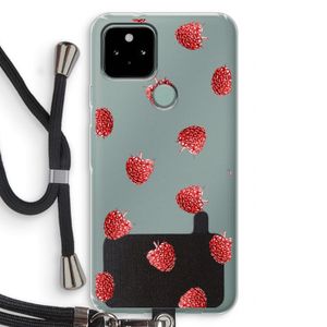 Framboosjes: Pixel 5 Transparant Hoesje met koord