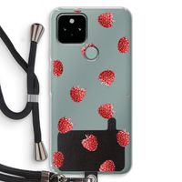 Framboosjes: Pixel 5 Transparant Hoesje met koord