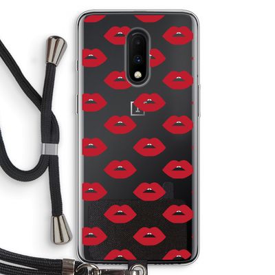 Lips: OnePlus 7 Transparant Hoesje met koord
