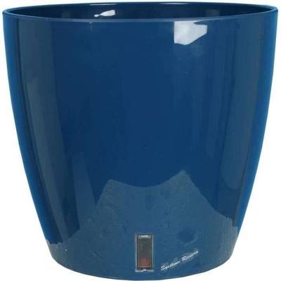 RIVIERA EVA NEW ronde bloembak - Kunststof - Diameter 46 cm - Blauw