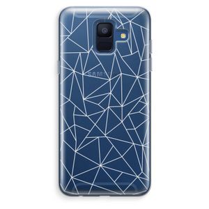 Geometrische lijnen wit: Samsung Galaxy A6 (2018) Transparant Hoesje