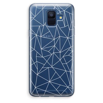 Geometrische lijnen wit: Samsung Galaxy A6 (2018) Transparant Hoesje