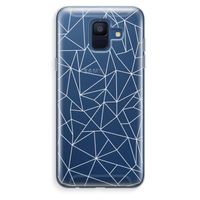 Geometrische lijnen wit: Samsung Galaxy A6 (2018) Transparant Hoesje