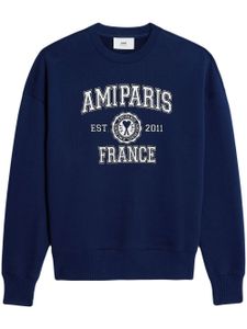 AMI Paris sweat en coton à logo brodé - Bleu