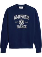 AMI Paris sweat en coton à logo brodé - Bleu