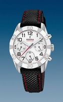 Horlogeband Festina F20346-1 / F20346-3 Leder/Textiel Zwart 18mm