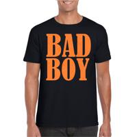 Foute party t-shirt voor heren - Bad Boy - zwart - glitter - carnaval/themafeest