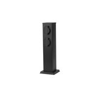Buitenstopcontact 2 zijden dubbel (4x) op 40cm zuil zwart IP44 - tuincontactdoos - stekkerverdeler buiten