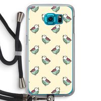 Vogeltjes: Samsung Galaxy S6 Transparant Hoesje met koord