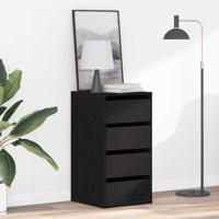 Ladekast met lade Zwart eiken 40 x 41 x 76 cm Bewerkt hout