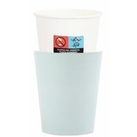 Feestbekers met hoesjes - 8x - baby blauw - papier - 250ml
