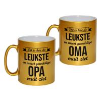 Geweldige opa/oma koffie mokken/bekers - verjaardag cadeau set - 300 ml - Keramiek