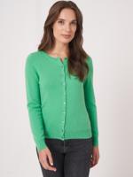Basic organisch cashmere vest met ronde hals