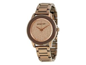 Michael Kors Dames MK6210 Kinley Crystal Rose-Tone roestvrij stalen horloge