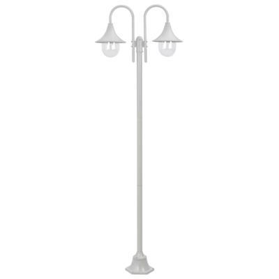 VidaXL Paalverlichting tuin e27 220 cm aluminium wit 2-delig
