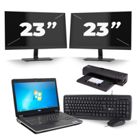 Dell Latitude E6440 - Intel Core i7-4e Generatie - 14 inch - 8GB RAM - 256GB SSD - Windows 11 + 2x 23 inch Monitor