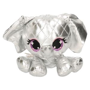 Pluche designer knuffel P-Lushes Pets olifant zilver 16 cm