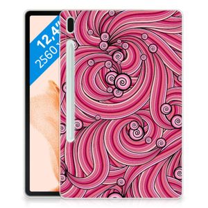 Samsung Galaxy Tab S7FE Tablethoes Swirl Pink