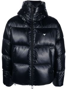 Emporio Armani veste matelassée à logo brodé - Bleu