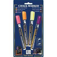 Krijtstift Securit SMA-100 rond 1-2mm geel/oranje/roze/paars blister à 4 stuks