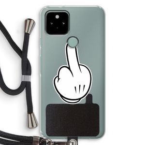 Middle finger black: Pixel 5 Transparant Hoesje met koord