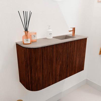 Toiletmeubel Mondiaz Joya Dlux | 71.6 cm | Meubelkleur Ruby | Faye wastafel Saba Wasbak Rechts | 1 kraangat