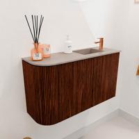 Toiletmeubel Mondiaz Joya Dlux | 71.6 cm | Meubelkleur Ruby | Faye wastafel Saba Wasbak Rechts | 1 kraangat
